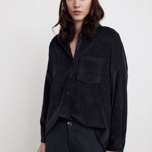 zara oversized corduroy shirt